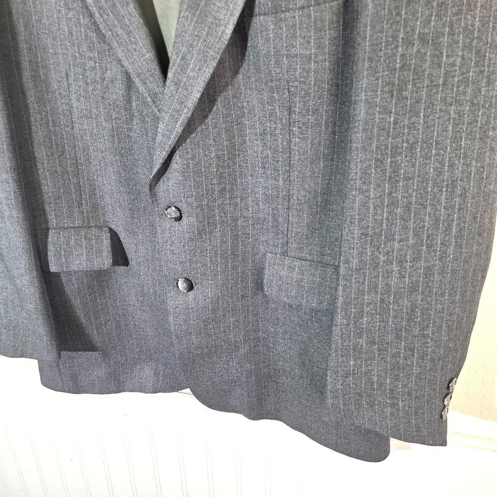 Levi Strauss Blazer Mens 42R Gray Pinstripe Wool Suit Jacket Made USA